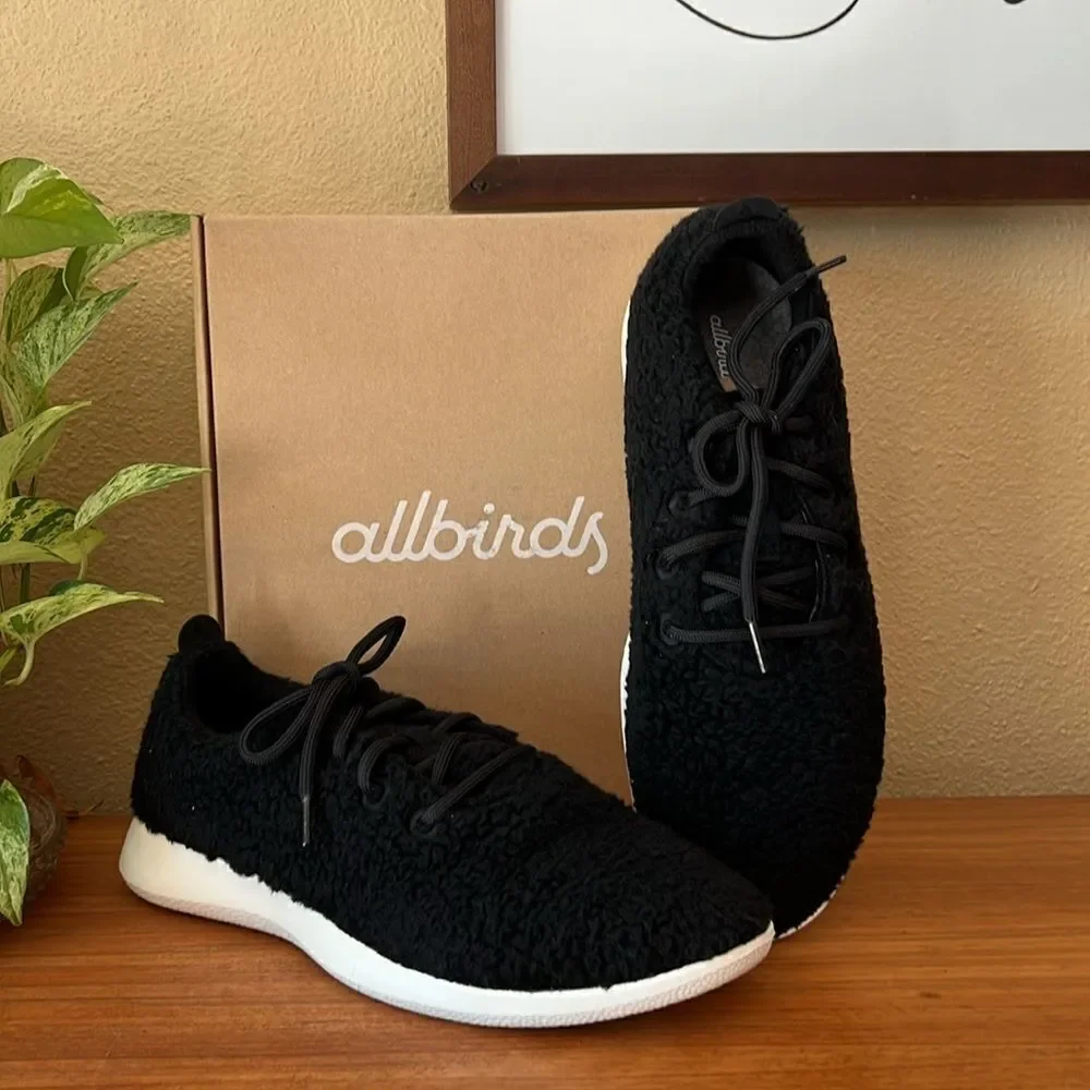 Allbirds Shoes Wool Runner‎ Fluff Natural Black M10